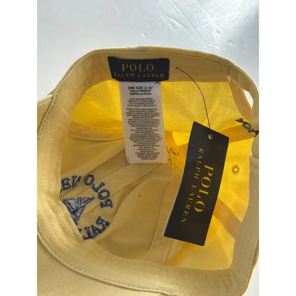 Polo Ralph Lauren Toddler Sailboat Baseball Cap Yellow Cotton Adjustable Hat
